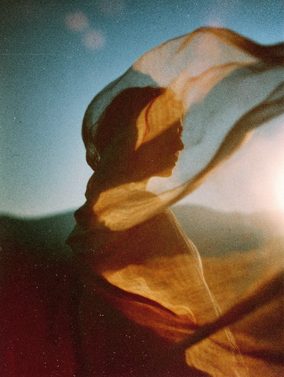 Threshold Crossing — veil at sunset